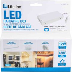 Boîte câblée non-dimmable 12V pour rubans, LED - Blanc