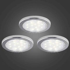Bazz Led Silver Undercabinet Puck Light - 3/Pack