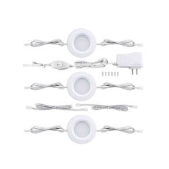 Bazz Led White Undercabinet Puck Light - 3/Pack