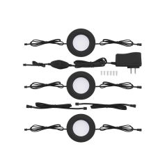 Bazz Led Black Undercabinet Puck Lights - 3/Pack