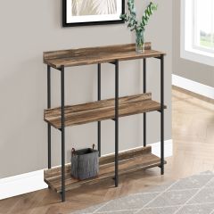48"L Brown Reclaimed Console Table with Black Metal Legs