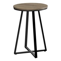 Table d’appoint taupe foncé 20" avec pieds en métal noir