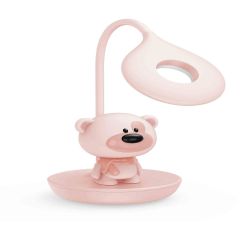 Lampe LED Beary avec support rose - 5 niveaux de luminosité