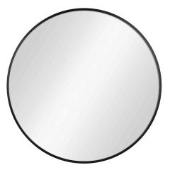 Aluminum Round Mirror Black 30"