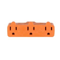 Heavy Duty Plug-In Triple Outlet Adapter-Orange