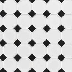 6mm White and Black Glossy Octagon