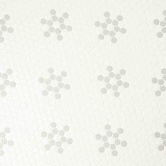 6mm White and Gray Mod Petal Pattern Matte