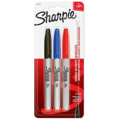 Sharpie Fine Point Marker Black, Blue, Red-3/Pack