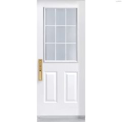 Porte 32"x80" 9 carreaux vinyle LH int. 4-5/8" seuil PVC