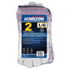 Cowsplit Leather Foam Lined Glove Large-2/Pack