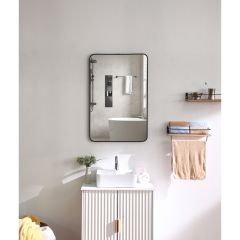 24" x 36" Black Metal Frame Mirror