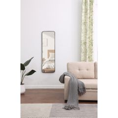 16" x 50" Black Metal Frame Mirror