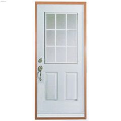 Porte 32"x80" 9 carreaux naturel LH int. 4-5/8" seuil PVC