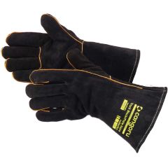 Track Black Barbeque/Welding Leather Gloves Large