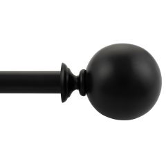 36"-66" Black Ball Adjustable 3/4" Curtain Rod