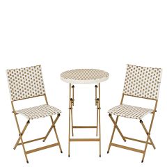 Holyrood Wicker Bistro Folding Set-Natural
