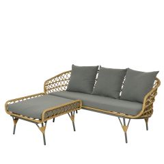 Canapé Paradise avec ottoman-gris