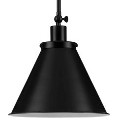 Hinton Matte Black Industrial Pendant Light