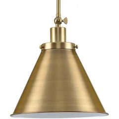 Hinton Vintage Brass Industrial Pendant Light