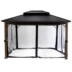Hard Top Gazebo with Wood Finish 10' x 12'