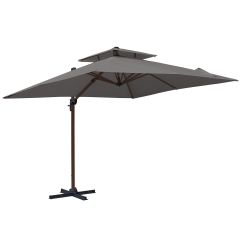 Parasol Déporté Effet Bois 10’ - Grège