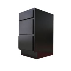 18" 3 Drawer Bank Black