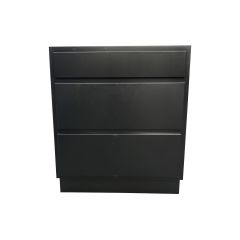 30" 3 Drawer Bank Black