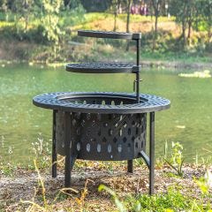 36" Wood Burning Fire Pit with 2 Grills