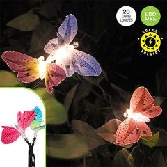 Guirlande solaire 20 papillons décoratifs
