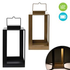 Lantern Metal With Battery Opperated LED Lights-2 Assorted