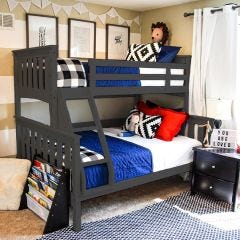 Natalia Twin/Full Bunk Bed-Grey