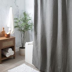 71''x71'' Chunky Waffle Fabric Shower Curtain-Grey