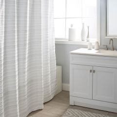 71"x71" Trafalgar Fabric Shower Curtain-White