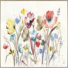 Watercolor Flowers Framed Print 24" x 36"