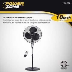 18" Standing Fan with Remote Control-Black