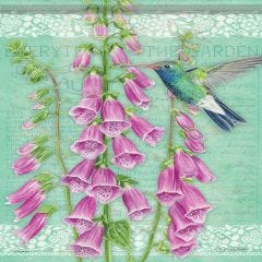 Spring Garden Flag Hummingbird & Foxglove