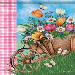 Spring Garden Flag Spring Wagon