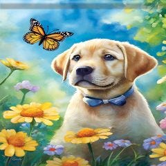 Summer Garden Flag Garden Puppy