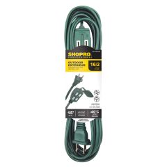 16/2 PXWT 3-Outlet 15' Outdoor Extension Cord Green