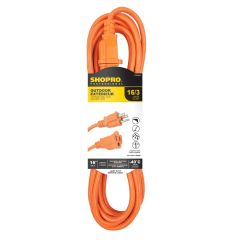 16/3 SJTW 15' Outdoor Extension Cord Orange