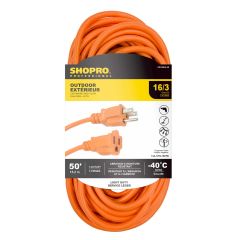 16/3 SJTW 50' Outdoor Extension Cord Orange