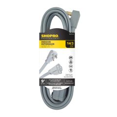 14/3 1-Outlet 9' ID Air Cond/ Appliance Ext. Cord Grey