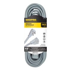 14/3 1-Outlet 15' Air Cond/ Appliance Ext. Cord Grey