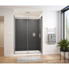 Connect Pro 55 1/2"-57" x 76" 6mm Sliding Shower Door Chrome