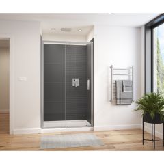 Connect Pro 43 1/2" - 45" x 76" 6mm Sliding Shower Chrome