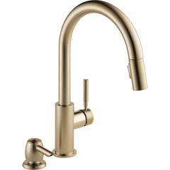 Robinet cuisine Trask à poignée unique bronze champagne