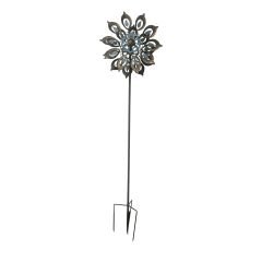 Éolienne de jardin avec lumière solaire 84''