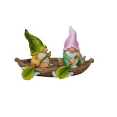 Gnomes pagayant un bateau 10"