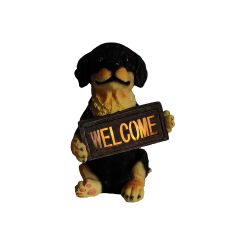 Chien de bienvenue avec lumière solaire 10''