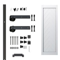 37" x 84" Herringbone Solid Primed Barn Door Kit